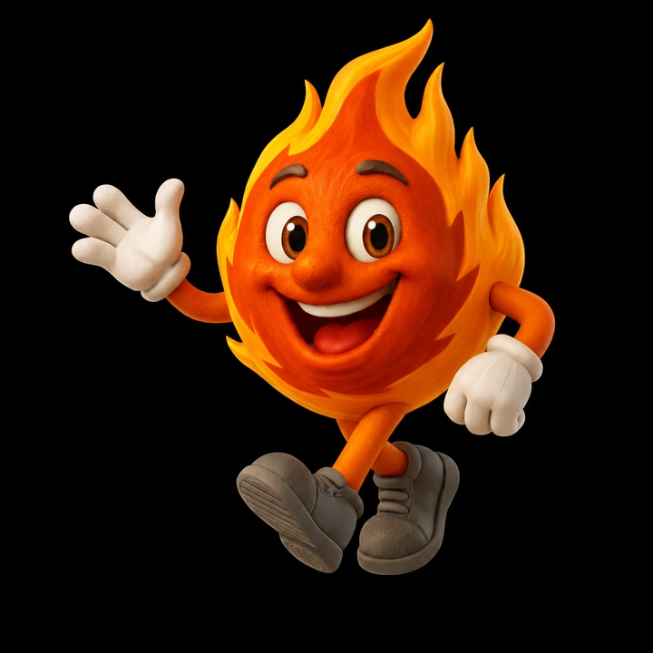AGNI, la mascota de El Brasero, saludando